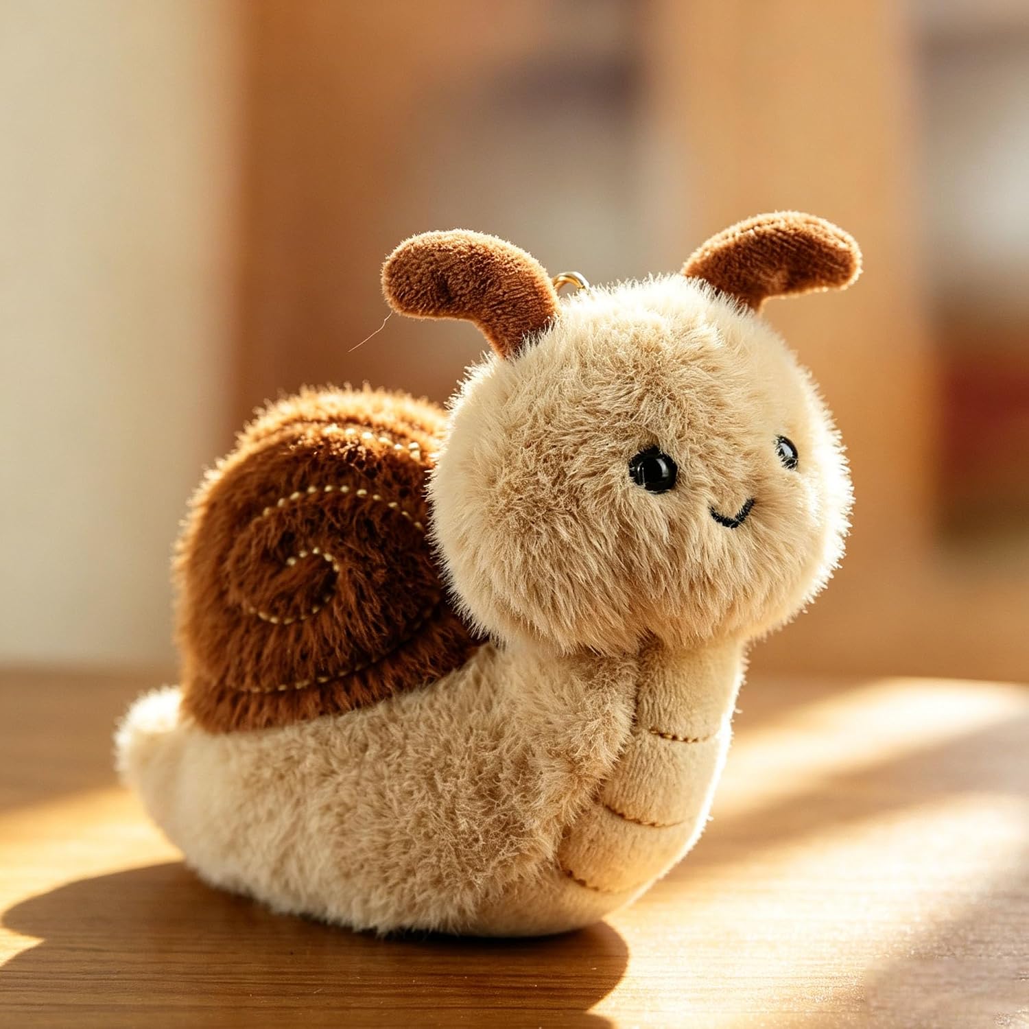 Soft Snail Plush Keychain 4.8" Cute Stuffed Animal Keyring for Backpacks & Handbags Aesthetic Bag Charm Gift