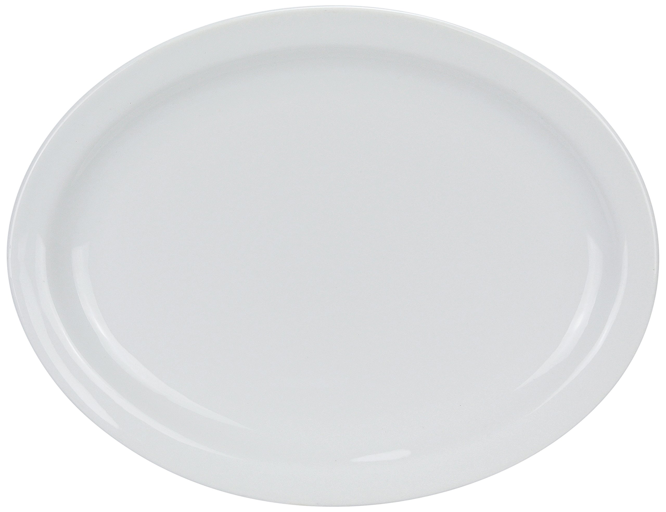 Mayor 10.25" Narrow Rim Platter by Yanco – Large, Porcelain, Super White, Pack of 24, Model MA-12