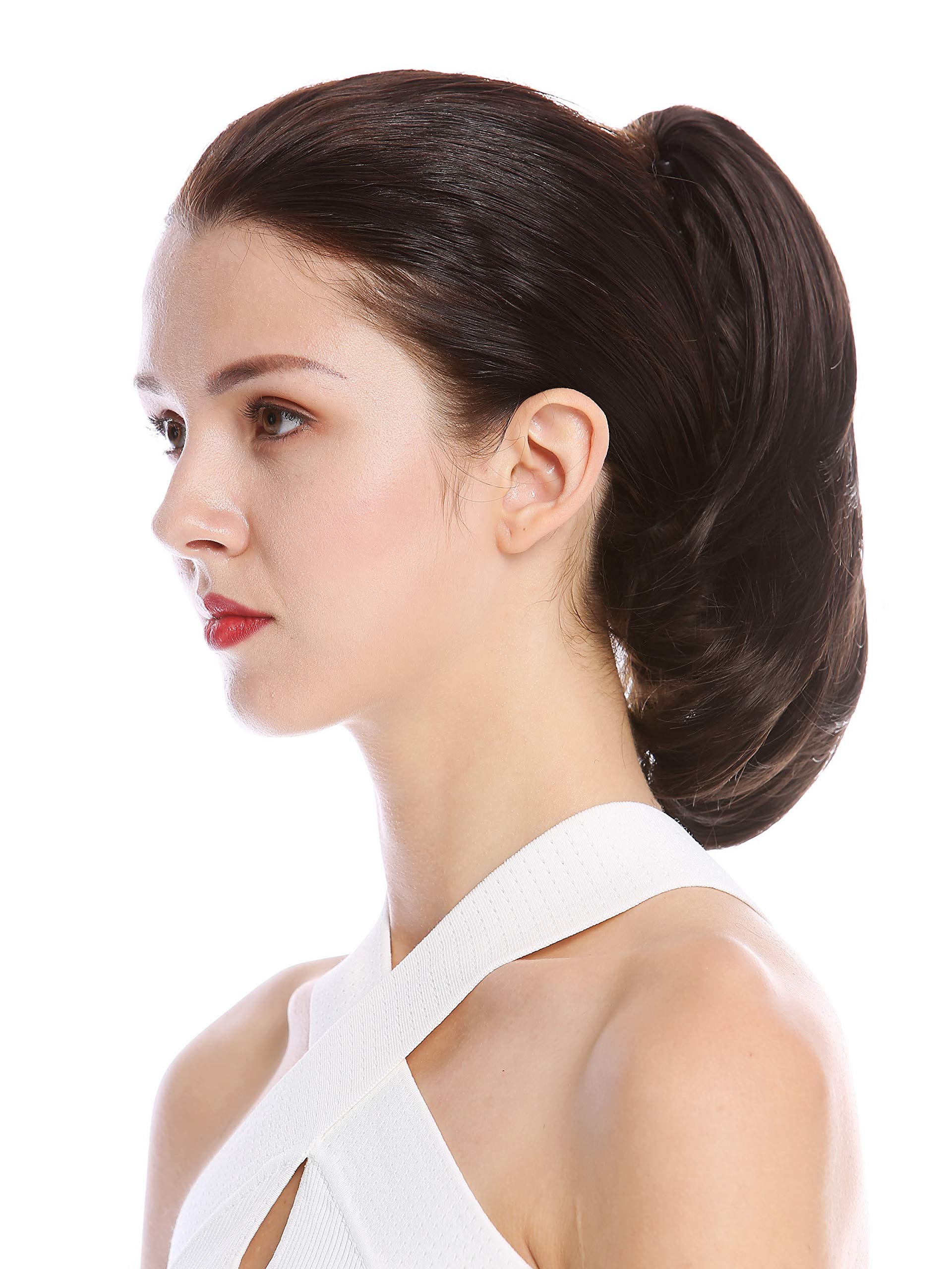 WIG ME UP - MKB-29-V-3 Ponytail Hairpiece Extensions optional Combs & Clamp short straight slighty wavy voluminous dark brown 12inch - Image 3