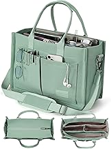 FIORETTO Canvas Tote Bag for Women with Zipper Closure & Individual Compartments for Work College for Teacher & Nurse
