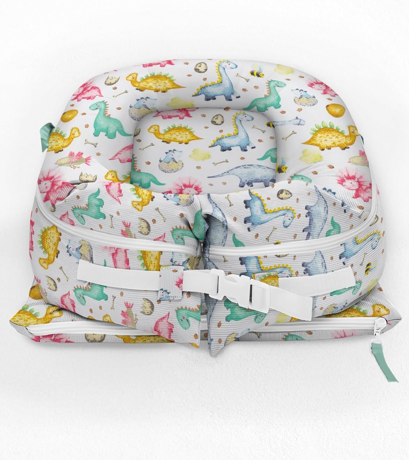 Newborn Lounger Cover for DockATot Deluxe | 100% Cotton Baby Lounger Extra Cover Hypoallergenic Infant Baby Nest Replacement Cover for DockATot Deluxe+ (Cover Only) Dino (Grand)