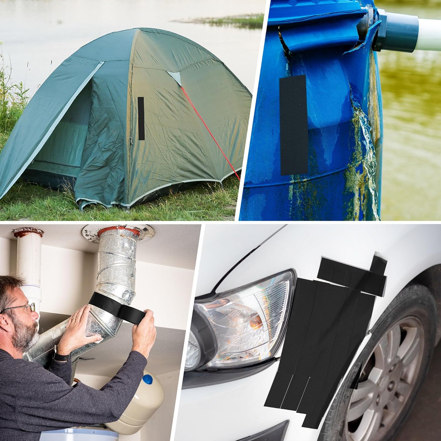 Avery Dennison Duct Tape, Heavy Duty PVC Easy Tear Tape, Strong Adhesive Waterproof Duct Tape for Indoor Outdoor Repairs, 2 in x 36 Yard, Black, 6 Rolls