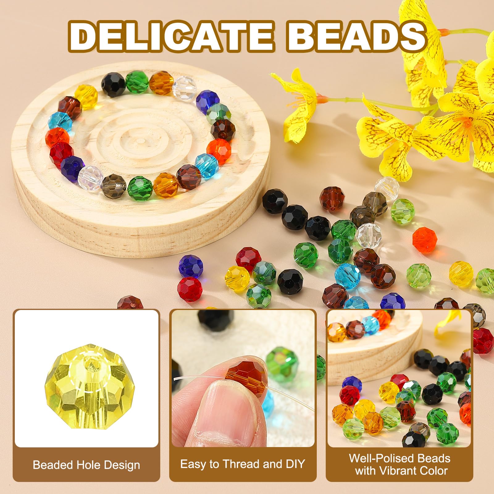 PATIKIL 10mm Round Crystal Beads - Image 3
