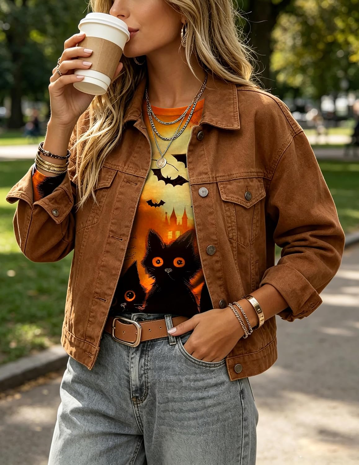  Women's Casual Shirts Long Sleeve Tops Crewneck Tshirts Fall Clothes thumbnail