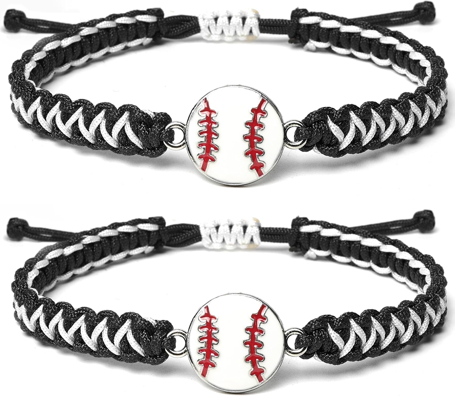 Adjustable Unisex Braided Baseball Bracelet Baseball Jewelry for Men Women Players Fans Coaches Game Day Accessories