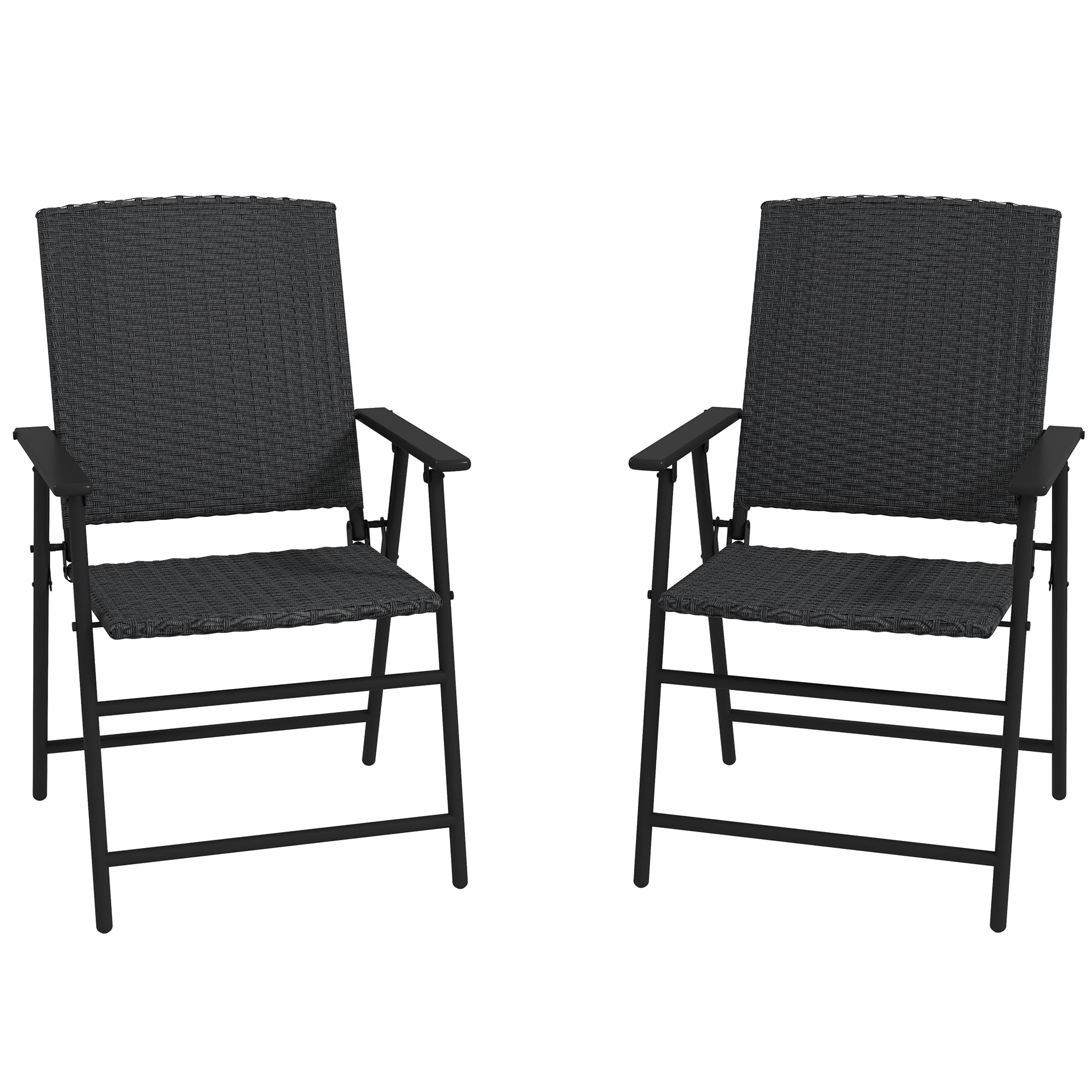 Outsunny Outdoor Wicker Dining Chairs in an outdoor patio setting