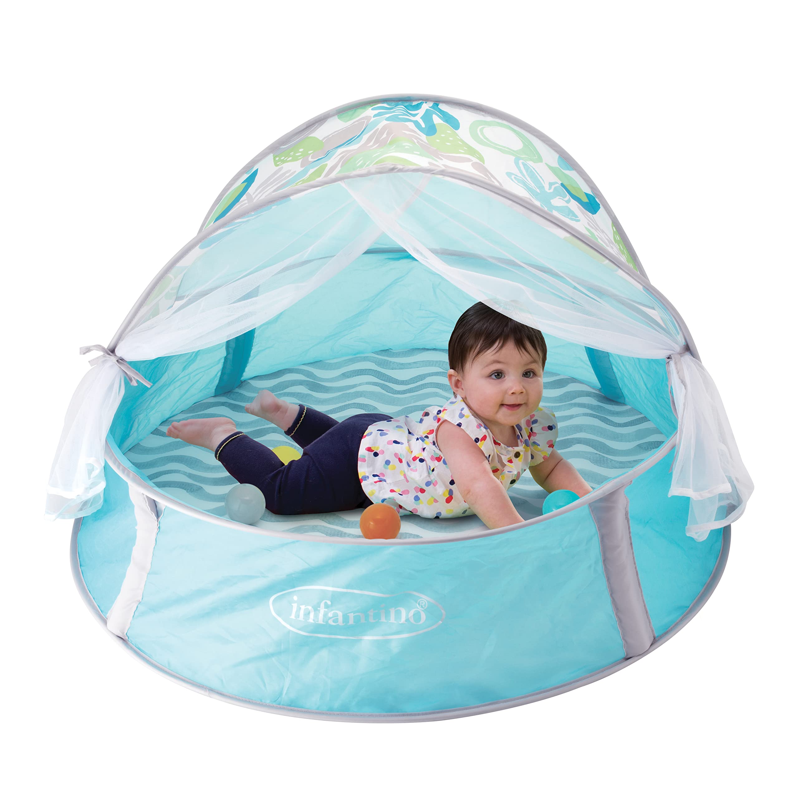 Aire de jeu 3 en 1à balles avec canopy anti UV et moustiquaire
