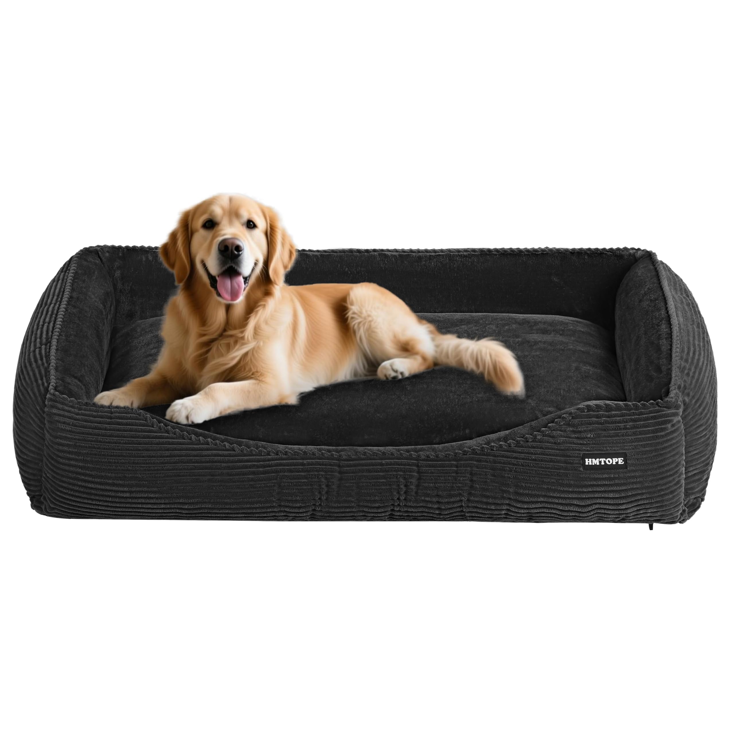 HMTOPE Hundebett, Hundesofa, Hundematte aus Cord, S/M/L, rutschfest, Abnehmbar und Waschbar, Weich und Atmungsaktiv