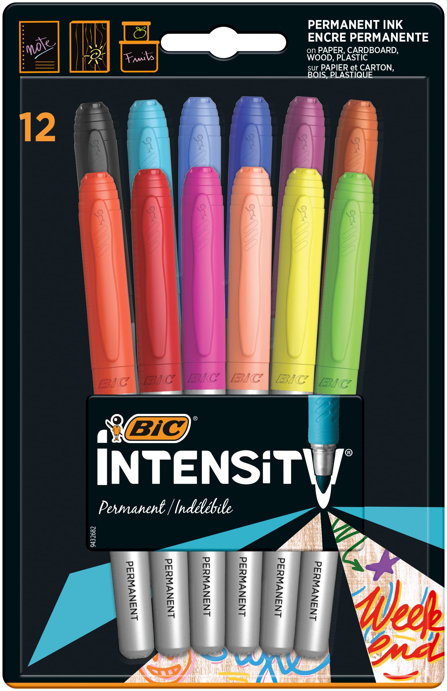 BIC Kit Intensity x68 : Feutres Fins, Crayons Et Feutres De Coloriage Premium, Marqueurs Permanents