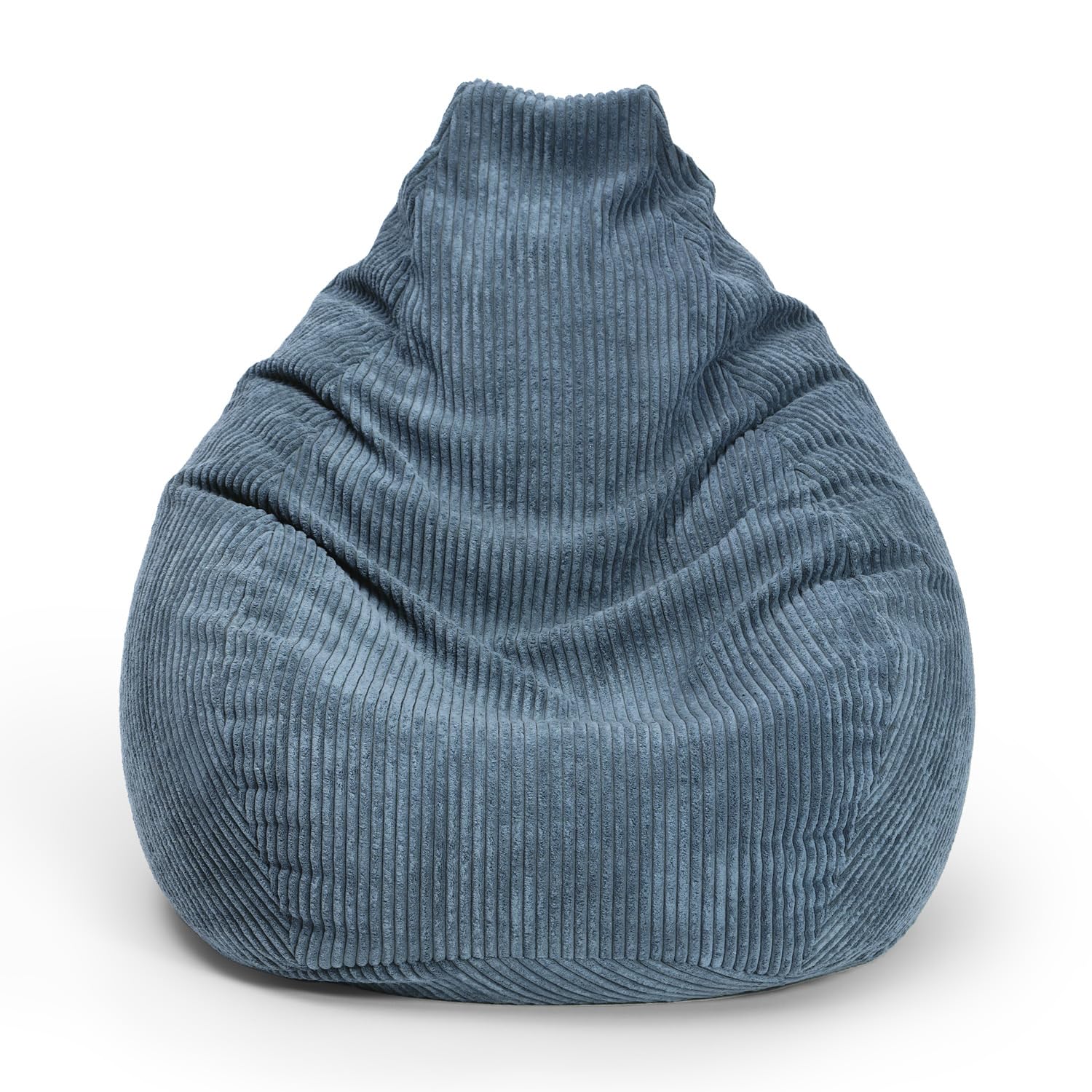 Lumaland Poltrona da gioco XXL in velluto a coste | Poltrona da gioco per adulti e adolescenti | Confortevole Bean Bag 135 x 100 cm [blu scuro]