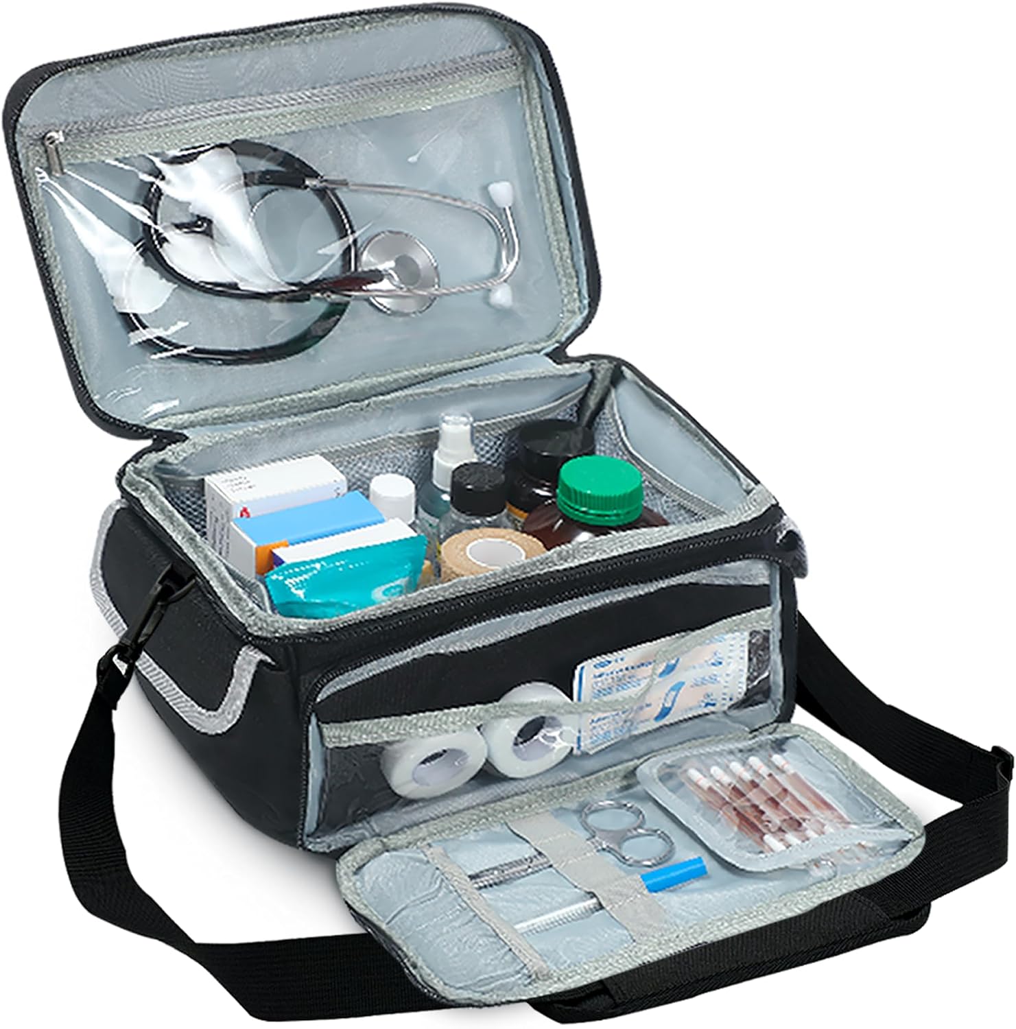 Nebulizer Carrying Case with Shoulder Strap, to Store Desktop or Portable Nebulizer, Nebulizer Mask, Tubing and Medicine | Clinical Bag for Nursing Students