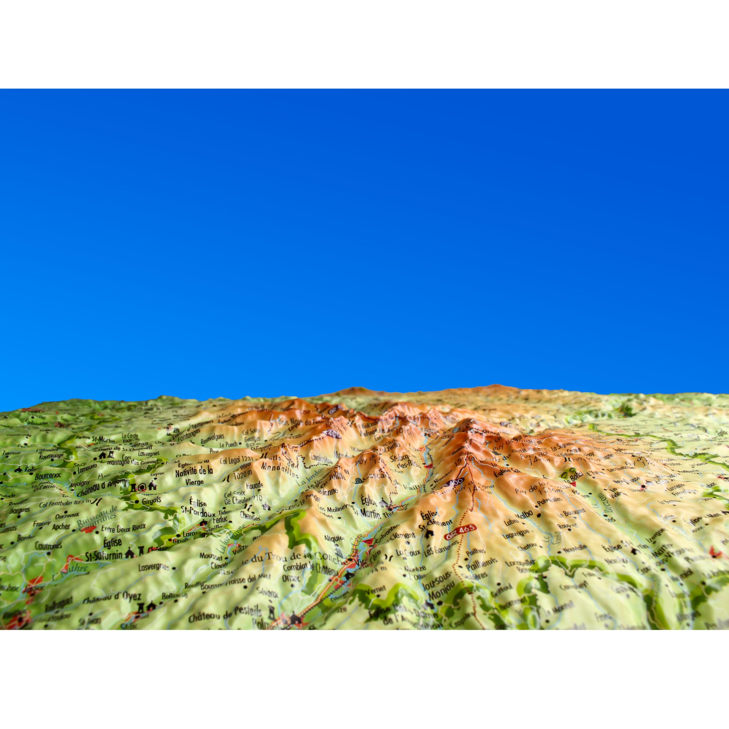 CARTE EN RELIEF DU PARC NATUREL REGIONAL DES VOLCANS D'AUVERGNE: CARTE EN RELIEF DU PARC NATUREL REGIONAL DES VOLCANS D'AUVERGNE