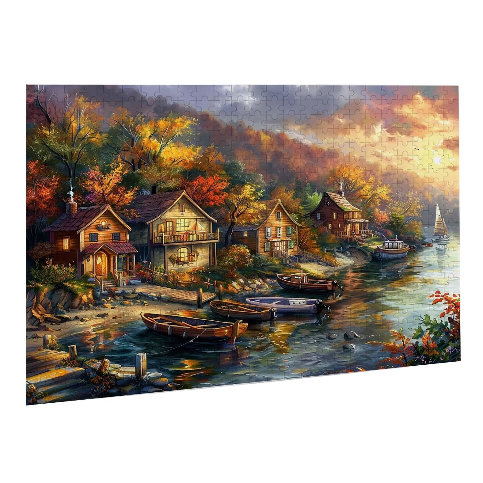 Puzzle układanki, 5000 sztuk klasycznych układanek, statek Puzzle Inteligencja relaksacji, trudne puzzle trudne trudne dla dorosłych puzzle gra rodzinna, prezent miłość przyjaciel domki 1 K0F-479