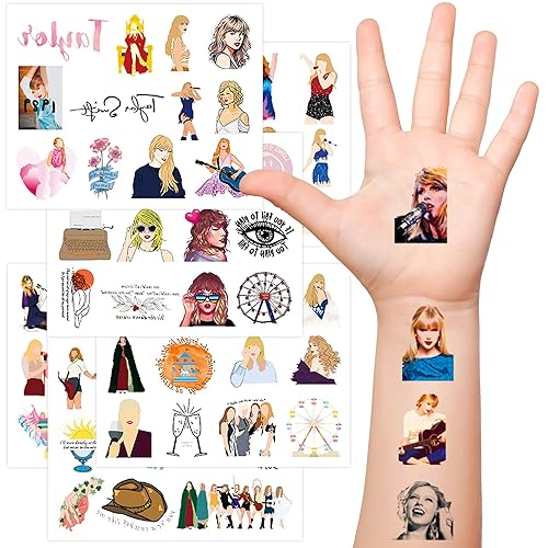 117 calcomanías de tatuaje de cantante Tay-lor, recuerdos de fiesta, tema de cantante, impermeables, calcomanías temporales de tatuaje para