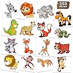 Waterproof Temporary Tattoos For Kids - 350 Pieces | Animals, Insects and Sea Animals | Temporary Tattoo Sheets for Boys | Party Favor for Goody Bags | Non-toxicSkin-Safe*Cosmetic-Grade