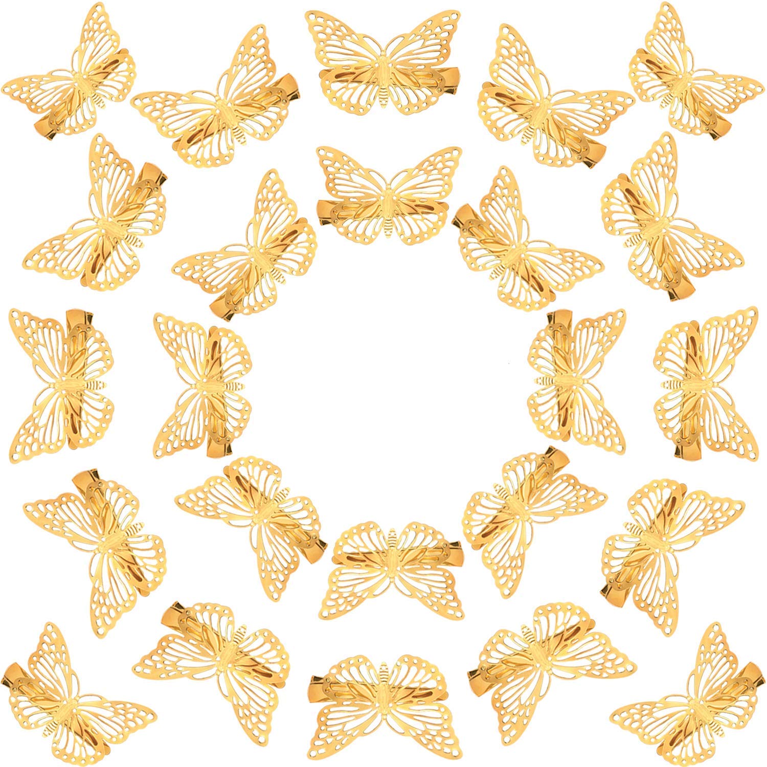 NEOBABY Golden Butterfly Hair Clips, Cute Metal Butterfly Hair Claw Pins Barrettes| Designer Hair Accessories for Girls and Women's (Pack of 6)-image-41