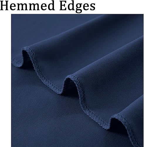 Miniatura 4 de Cortinas de fondo azul marino sin arrugas de 20 x 10 pies para fiestas, 4 paneles de 5 x 10 pies de poliéster sedoso para fotos, cortinas de fondo