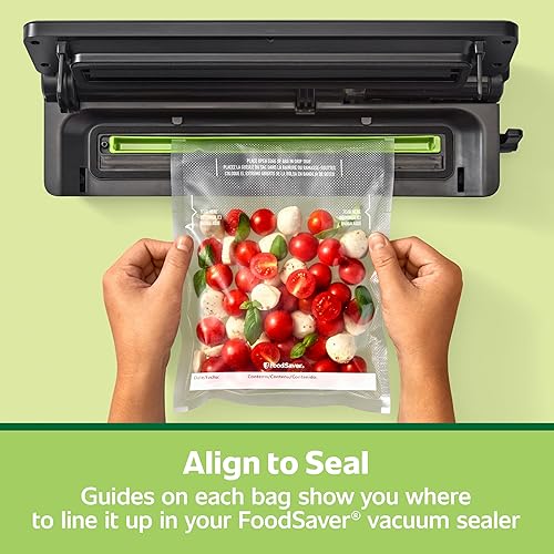 Miniatura 4 de FoodSaver Bolsas de sellado al vacío precortadas de cuarto de galón, bolsas de almacenamiento al vacío de fácil uso, alineadas para sellar y rasgar