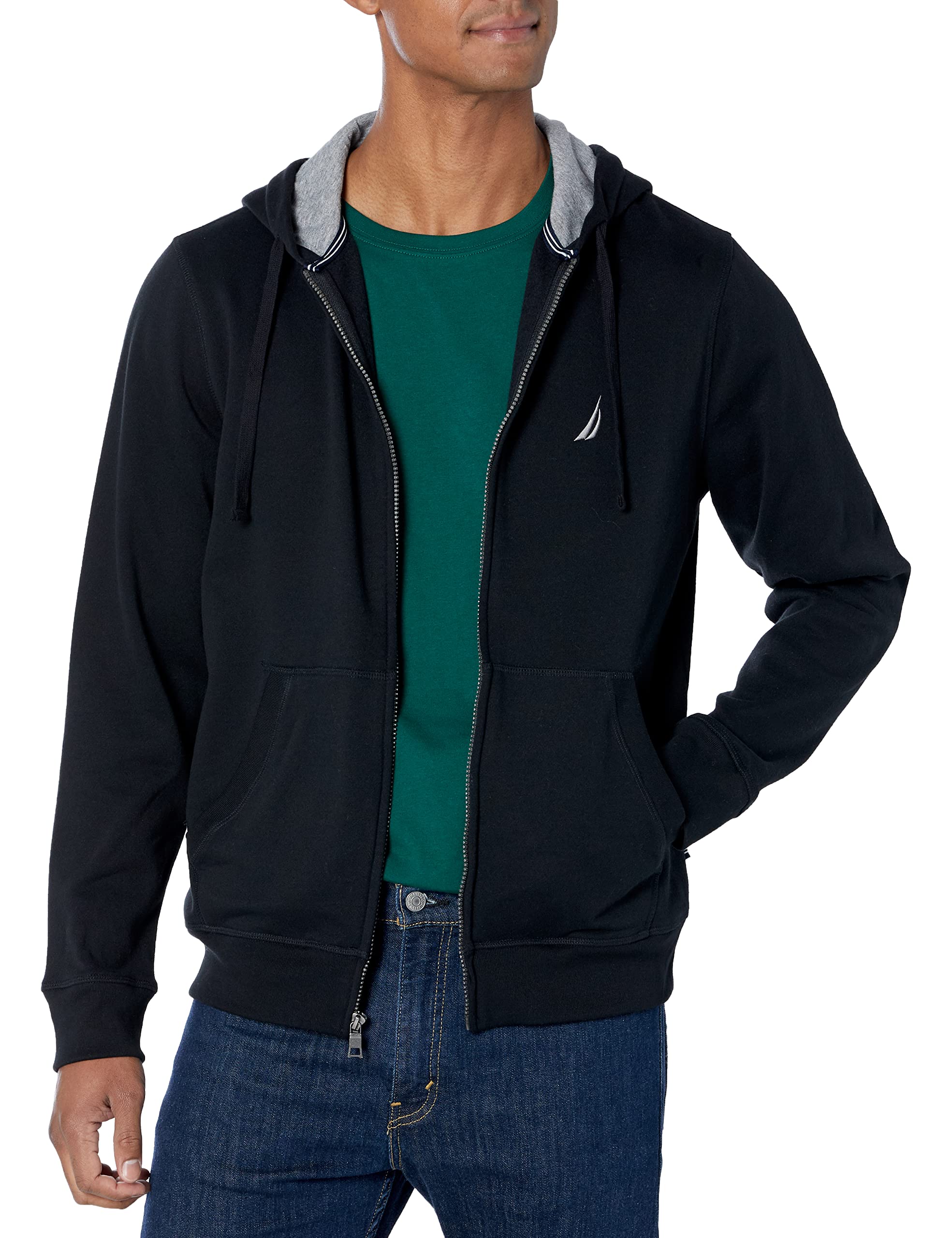 Nautica Herren Hoodie mit durchgehendem Reißverschluss