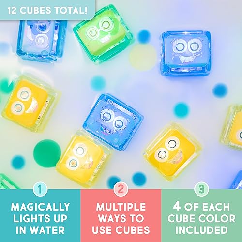 Miniatura 2 de Glo Pals Paquete de cubos iluminados activados por agua para juegos sensoriales, paquete de 12 (Tierra extraordinaria)