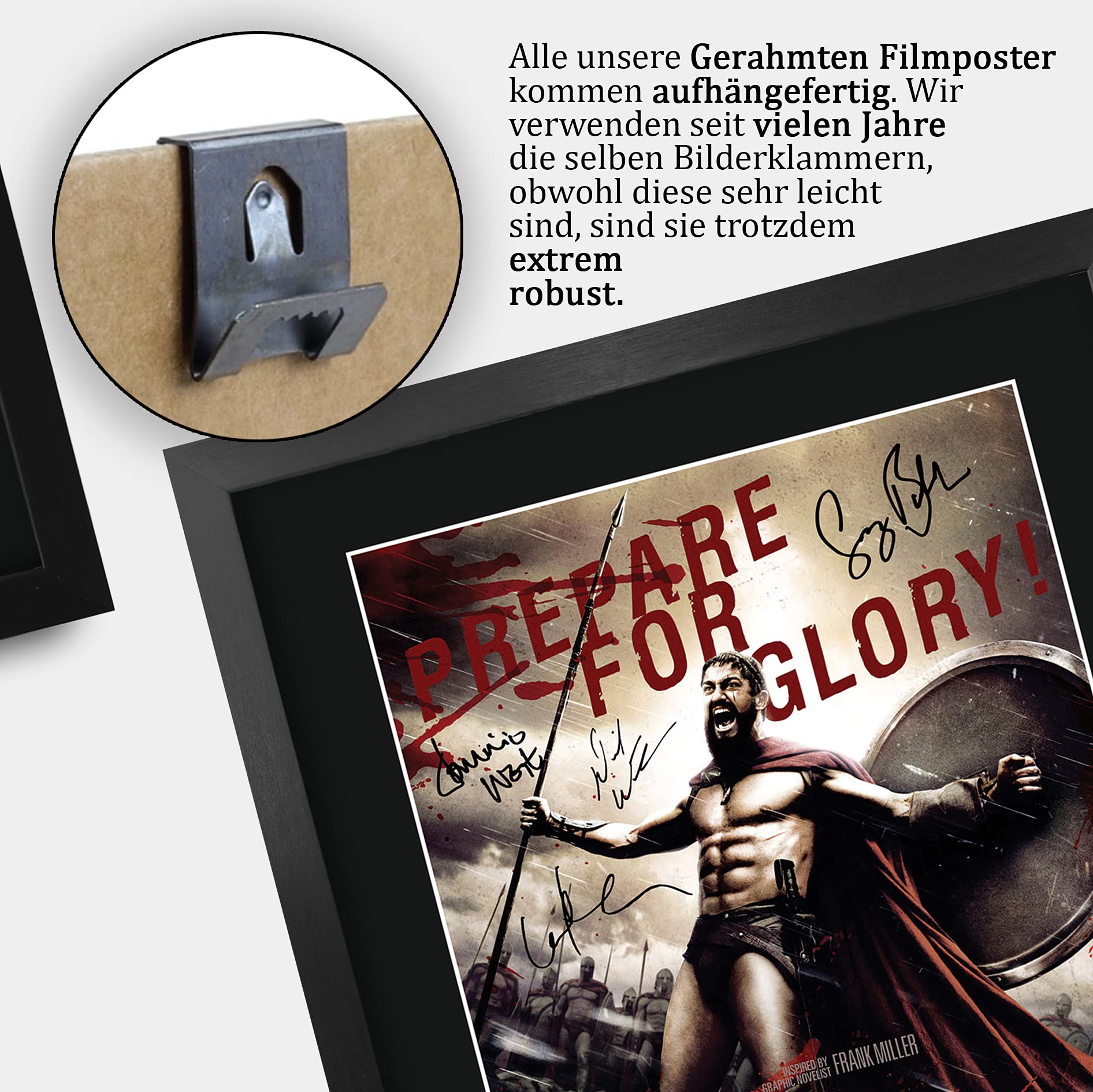 HWC Trading Gedrucktes Poster, Autogramm, A3, 300 Gerard Butler, signiert, für Film-Fans, gerahmt, A3
