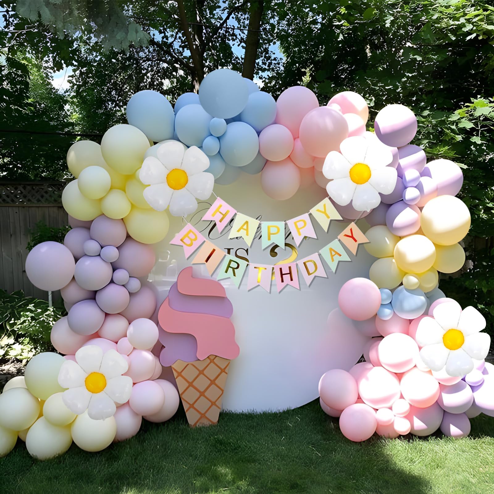 Kit D'Arche Ballons Pastel 136 Pièces,Guirlande Ballons Arc-En-Ciel Kit D'Arche Ballons Pastel 136 Pièces,Guirlande Ballons Arc-En-Ciel