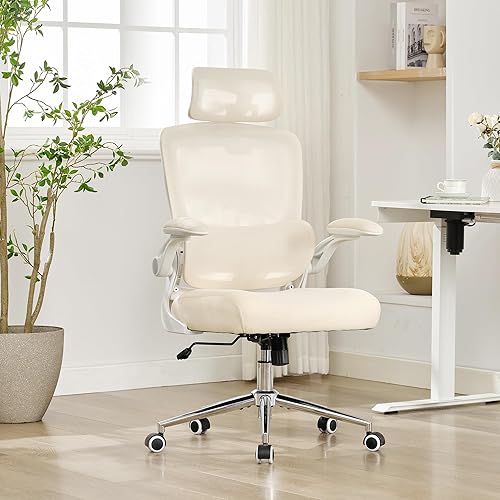 Silla de oficina ergonómica, sillas de escritorio de oficina de malla para el hogar, silla de respaldo alto de 330 libras, silla giratoria para