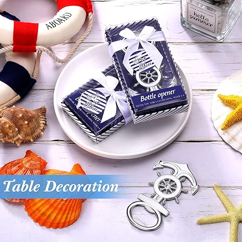 Miniatura 6 de 50 piezas náuticas de anclaje abrebotellas, recuerdo náutico para baby shower, boda, fiesta, regalo, decoración de anclaje, abrebotellas, recuerdo
