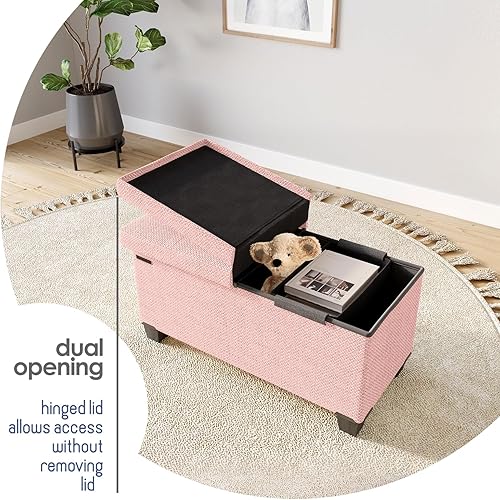 Miniatura 405 de Otomana plegable para dormitorio o sala de estar, con contenedores de almacenamiento, reposapiés para el extremo de la cama, soporta hasta 660 lb,