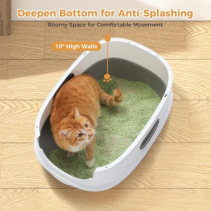 The enclosed nature of the litter box provides privacy for your cat while also preventing litter tracking and scattering. The lid helps contain odors and keeps the litter box discreetly hidden from view. The leak-proof design ensures that any urine or liquid waste is contained within the box, making cleanup a breeze.