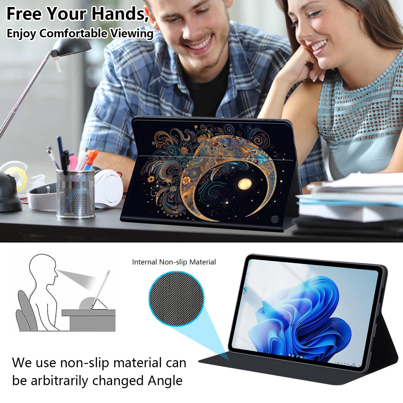 Case For Fire HD 8 & 8 Plus Tablet 2022/2020 - PU Leather Folio Stand With Auto Wake/Sleep