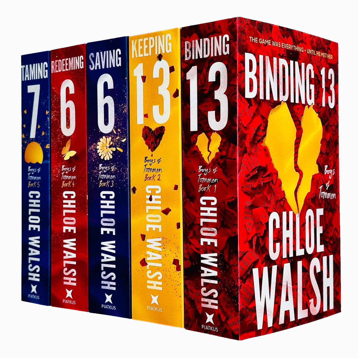 Foblit ltd Collezione di libri della serie 5 di Boys of Tommen di Chloe Walsh (Binding 13, Keeping 13, Saving 6, Redeeming 6 e Taming 7)