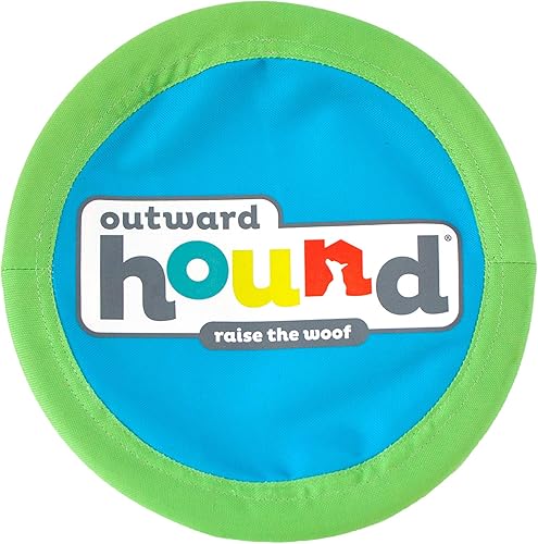 Outward Hound Soft Fetch Flyer - Disco volador para perro grande azul