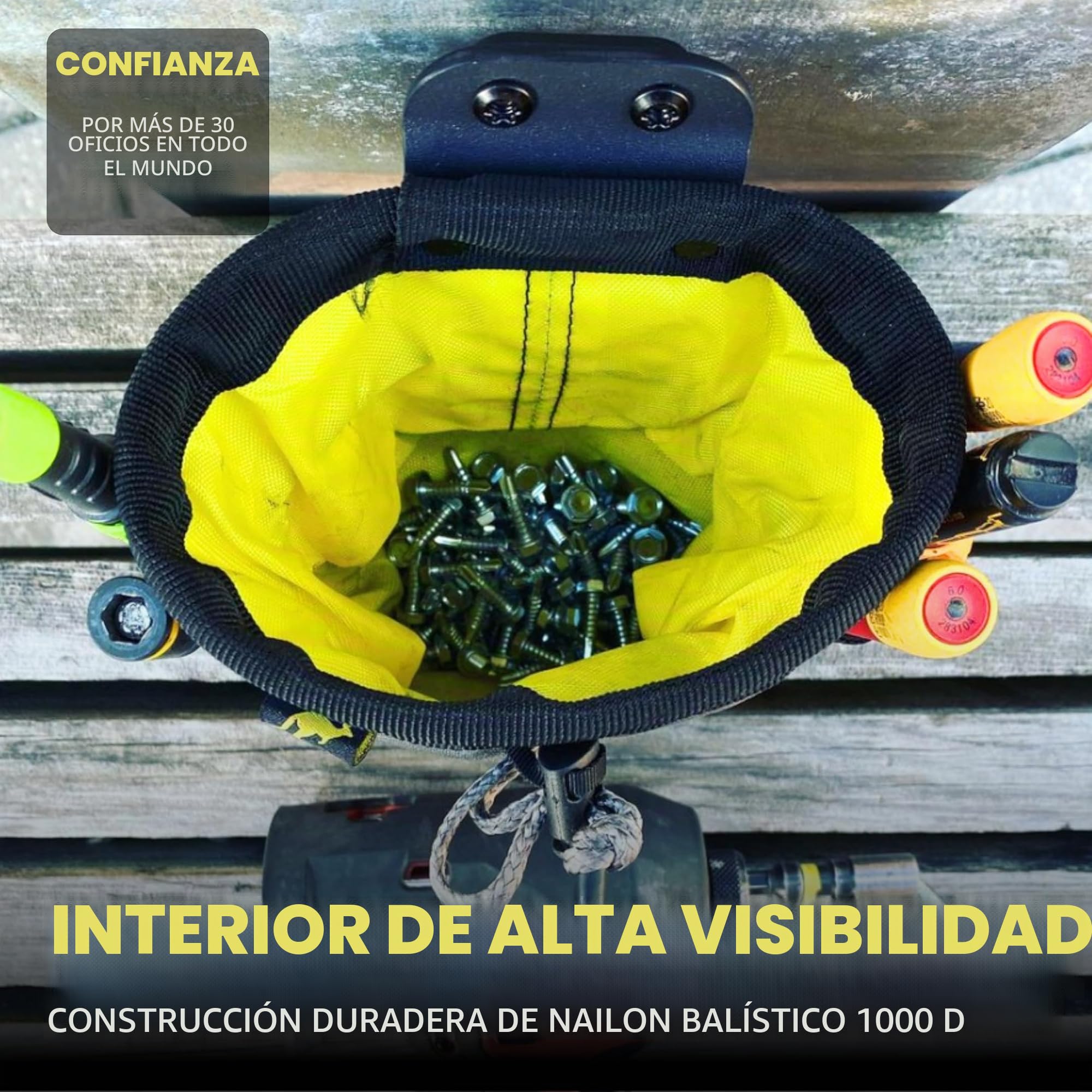Joey Pouch Pro - Bolsa con Clip metálico para cinturón de Herramientas, Tornillos y Clavos, Ideal para electricistas, técnicos, fontaneros, carpinteros, contratistas y Diversos Profesionales