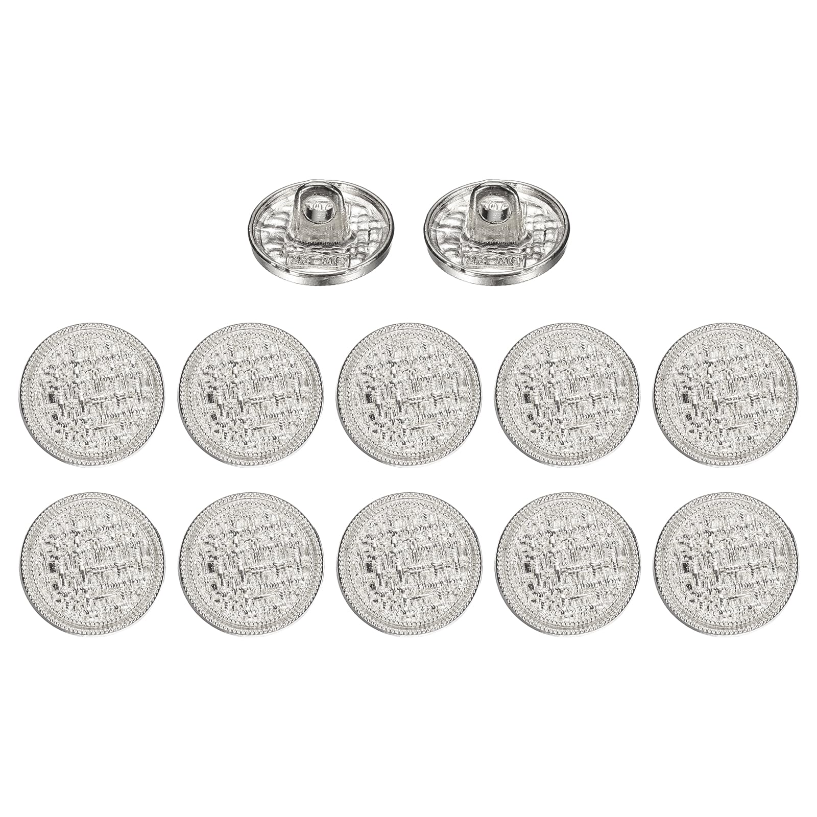 sourcing map 12Pcs Vintage Metal Buttons, 12mm / 0.47", Silver