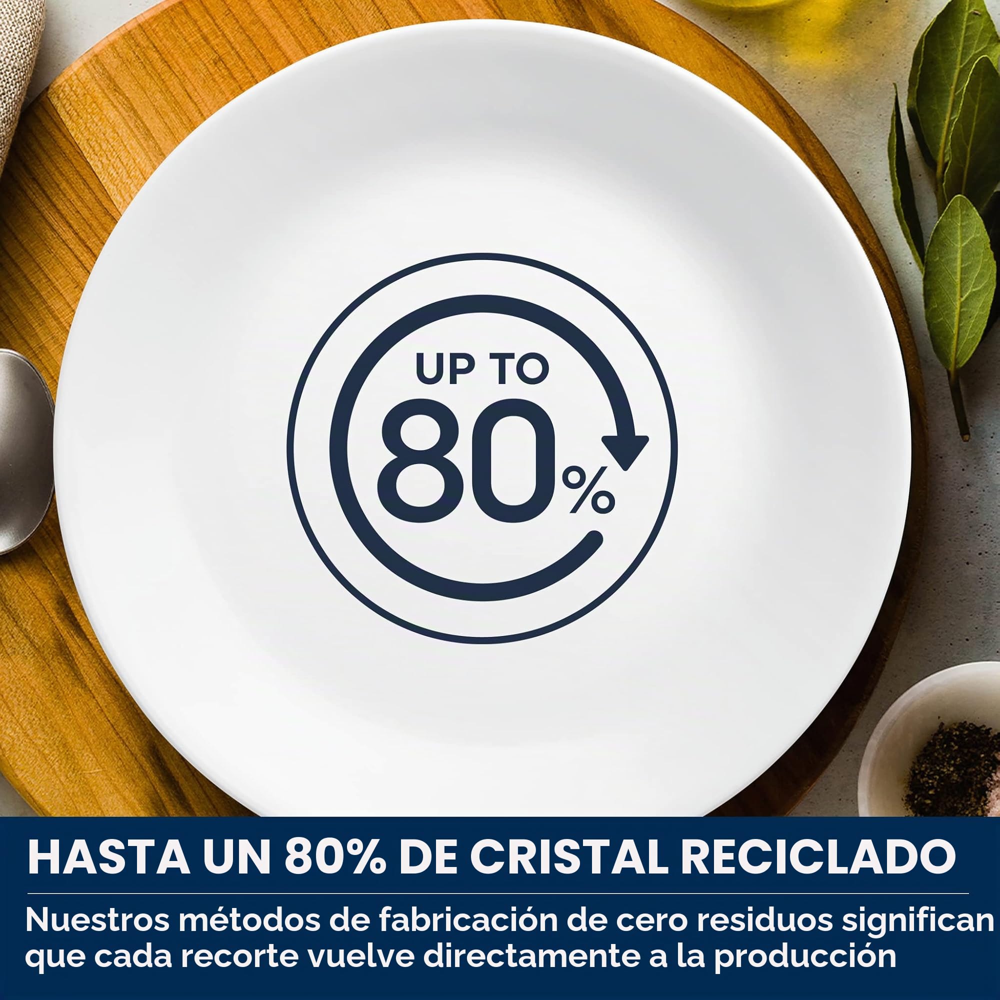 Corelle Juego de vajilla (juego de 12 piezas, casa de campo) - Juego de vajilla para 4 4 x: platos llanos, platos laterales y cuencos 3 veces más duraderos, la mitad del espacio y el peso de la