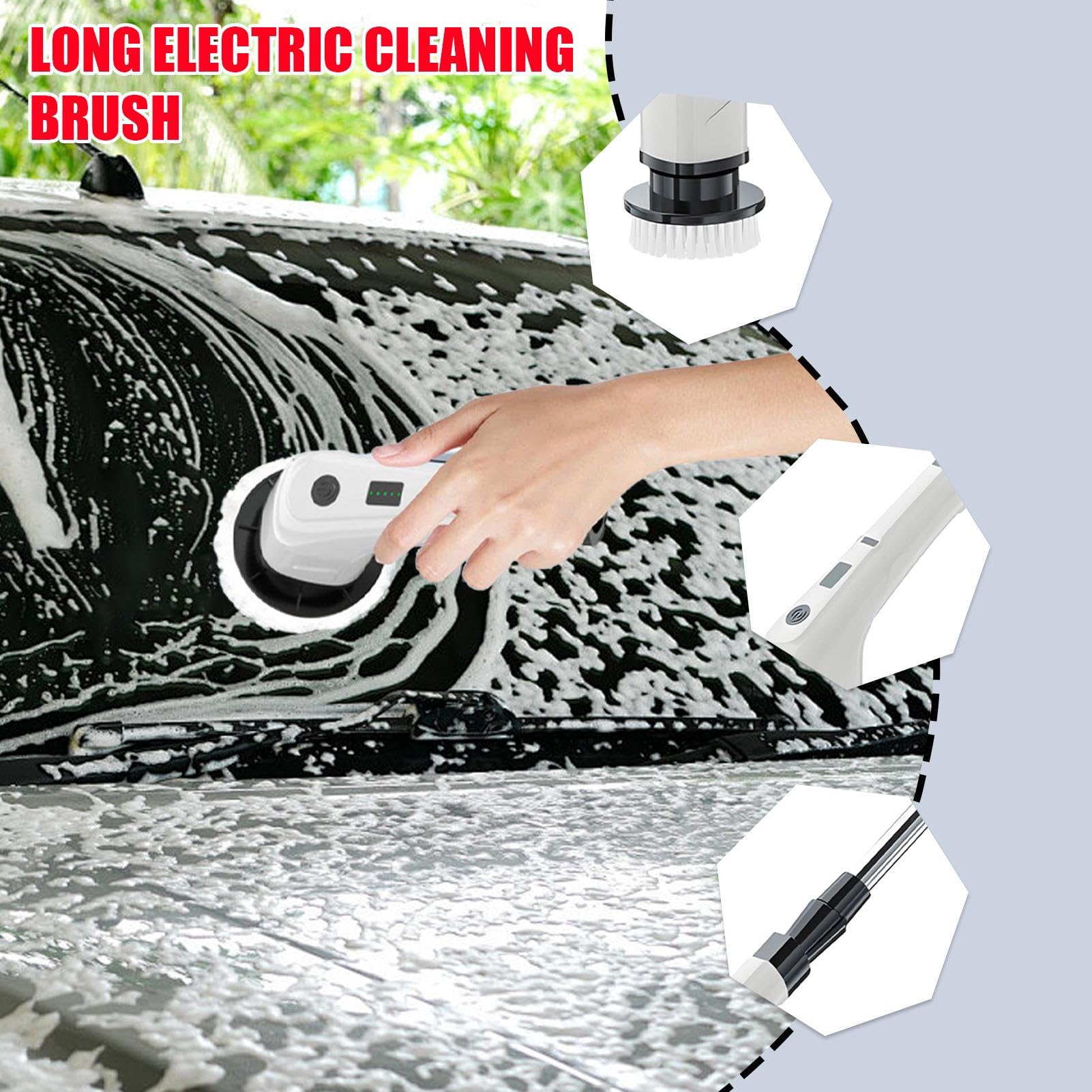Cepillo Eléctrico de Limpieza y Fregado Herramienta Con Batería Duradera | Fregadora Giratoria Sin Cable para Hogar Cocina Fregaderos Bañeras Azulejos Muebles de Exterio