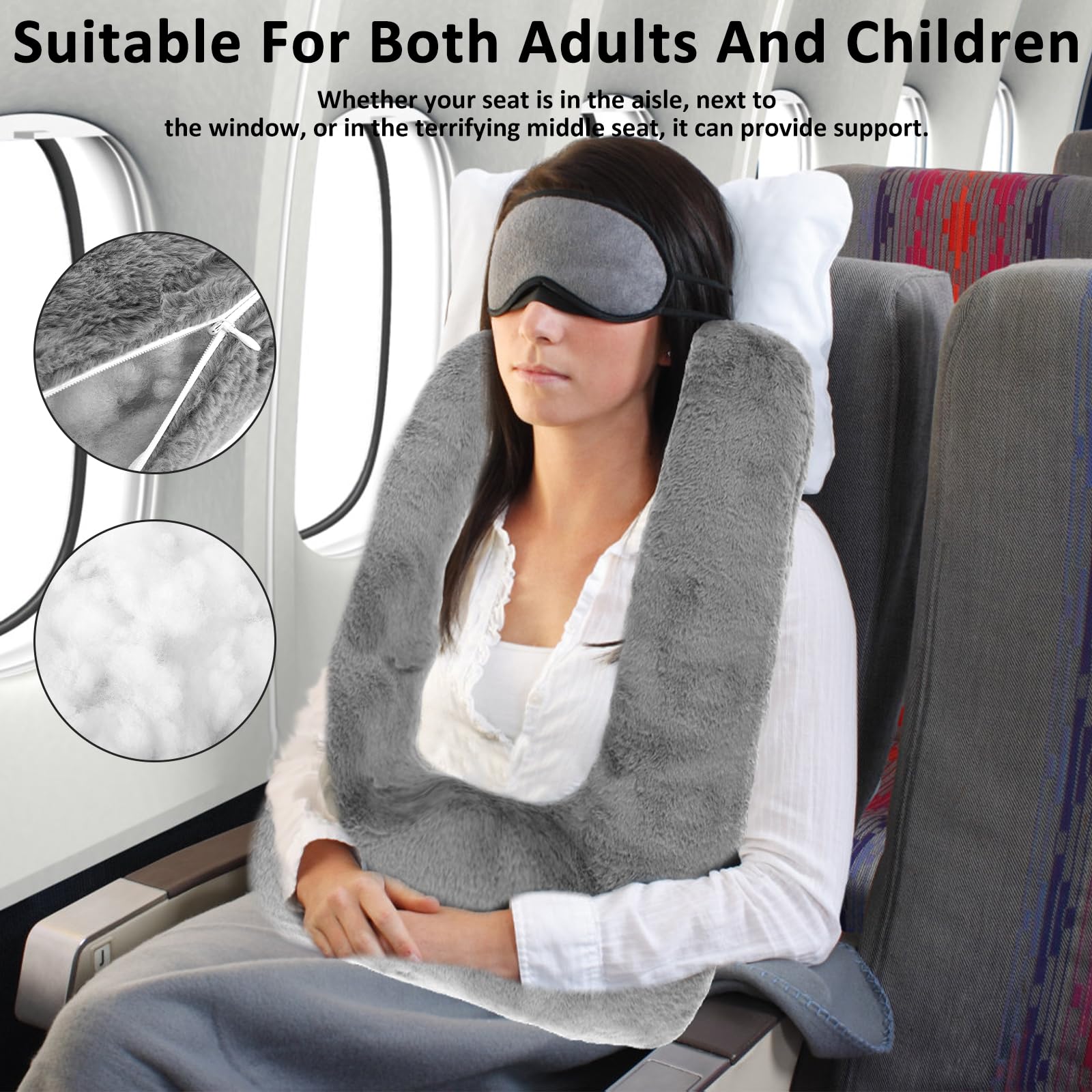 Cuscino da viaggio multifunzionale a forma di U per auto, comodo cuscino per bambini, supporto per testa e collo, per aerei, treno, viaggi, cuscini essenziali per un riposo a lungo raggio