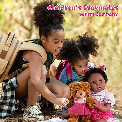 Miniatura 9 de Aori 2.0 Reborn Baby Dolls - Juego de muñecas afroamericanas realistas de 22 pulgadas, extremidades suaves y realistas y cuerpo ponderado
