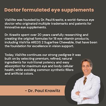VisiVite AREDS 2 Sugar Free Eye Vitamins, 60 Chewable Tablets