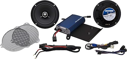 Hogtunes G4 SG KIT-RM con amplificador RMS de 225 vatios y altavoces frontales de 6.5 pulgadas (paquete de 2), se adapta a motocicletas