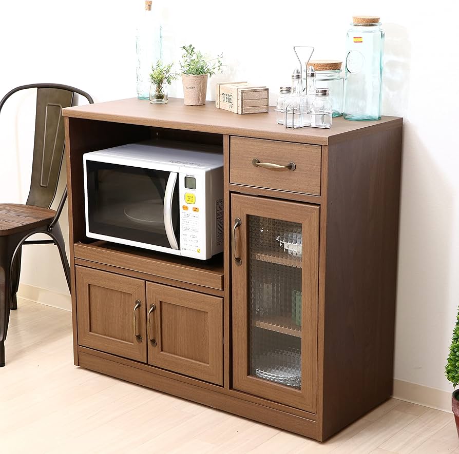 Amazon|不二貿易 キッチンカウンター 食器棚 幅90.5×奥行39.5~41×高さ Amazon|不二貿易 キッチンカウンター 食器棚 幅90.5×奥行39.5~41×高さ