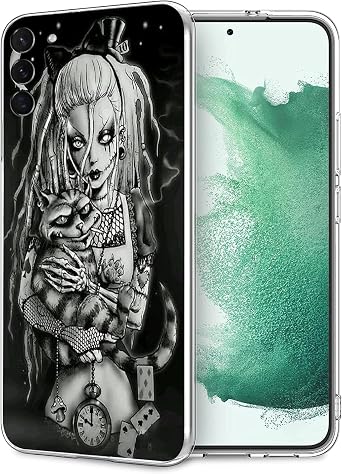 Compatible with Samsung Galaxy A02S Case, Dark Horror Alternative Alice Soft TPU Fashion Cool Slim Shockproof Protective Phone Cases for Women Girls