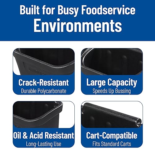 Miniatura 4 de Carlisle FoodService Products CC11SH03 Cubo de cubiertos de policarbonato para carrito de autobús, 11 pulgadas de largo x 18 pulgadas de ancho x 11