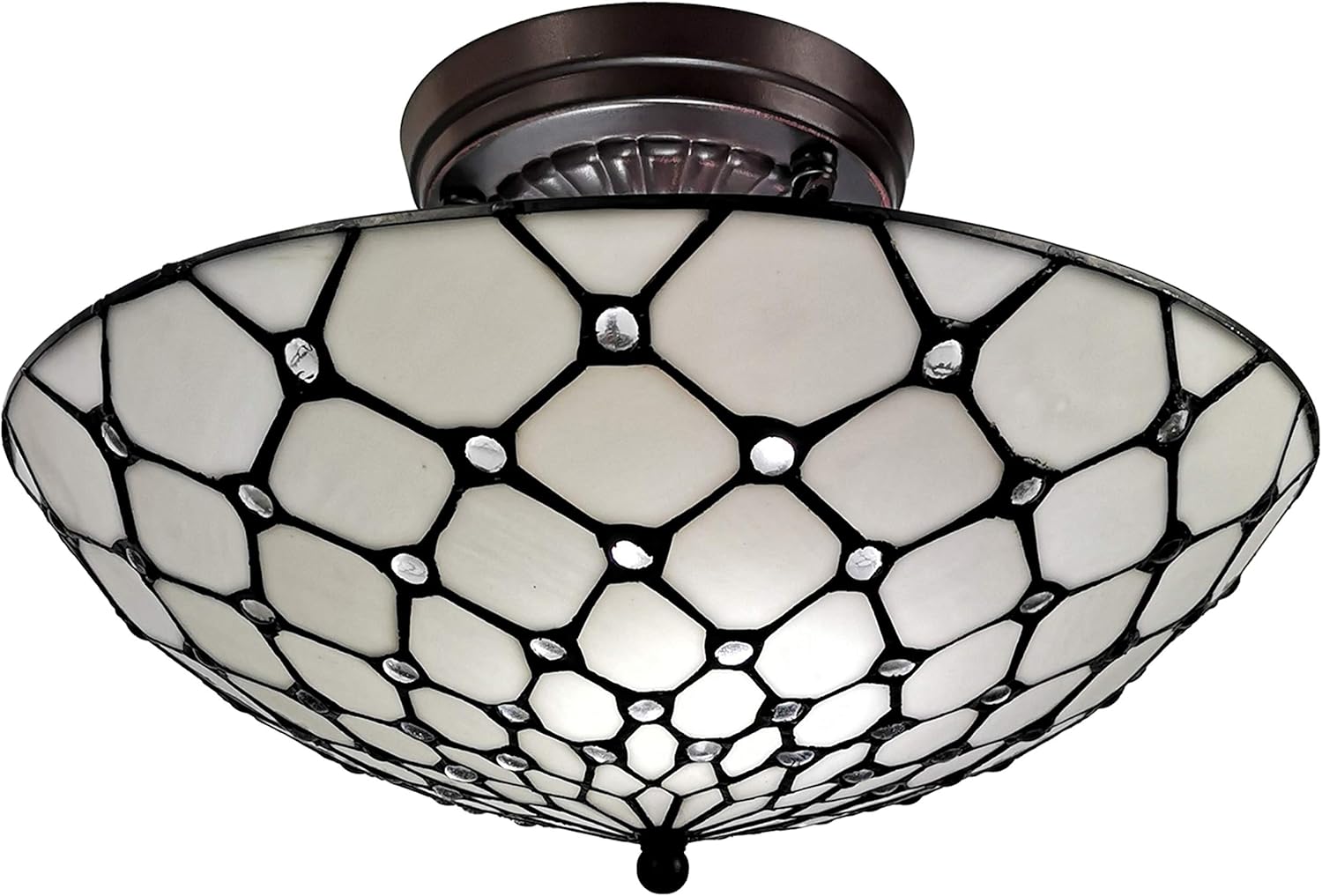 Up To 60% OFF Amora Lighting Tiffany Style Ceiling Fixture Lamp Jeweled 16 Wide Stained Glass White Cream Antique Vintage Light Decor Living Room Bedroom Hallway Kitchen Gift AM030CL17B 🛒 Crazy Deals Amora Lighting Tiffany Style Ceiling Fixture Lamp Jeweled 16 Wide Stained Glass White Cream Antique Vintage Light Decor Living Room Bedroom Hallway Kitchen Gift AM030CL17B