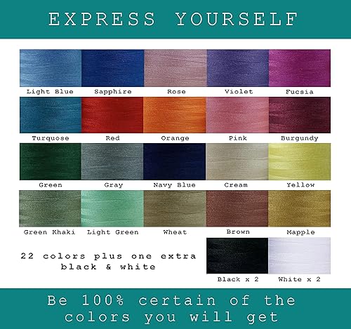 Miniatura 5 de Paquete de 34 hilos de coser de poliéster para coser a mano, acolchar y máquina de coser  1000 yardas por carrete  28 colores de hilos más 3 negros