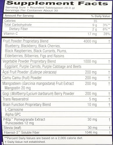 Miniatura 4 de Purity Products Perfect Purples - Polvo rico en fitonutrientes y saludable para el envejecimiento, ayuda a la salud total del cuerpo, alto poder