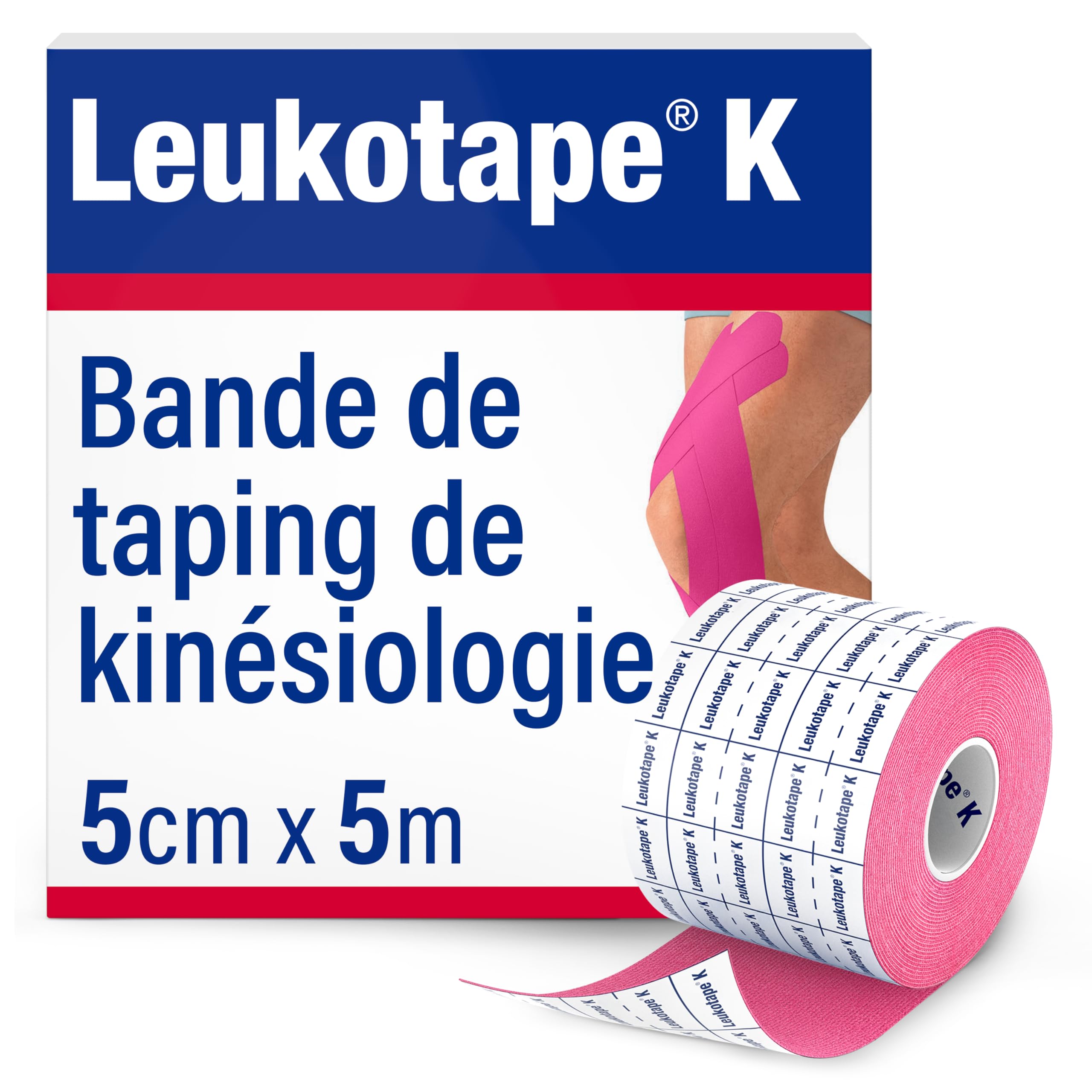 Leukotape K Bande de taping neuro-proprioceptive, 5 cm x 5 m, 1 rouleau