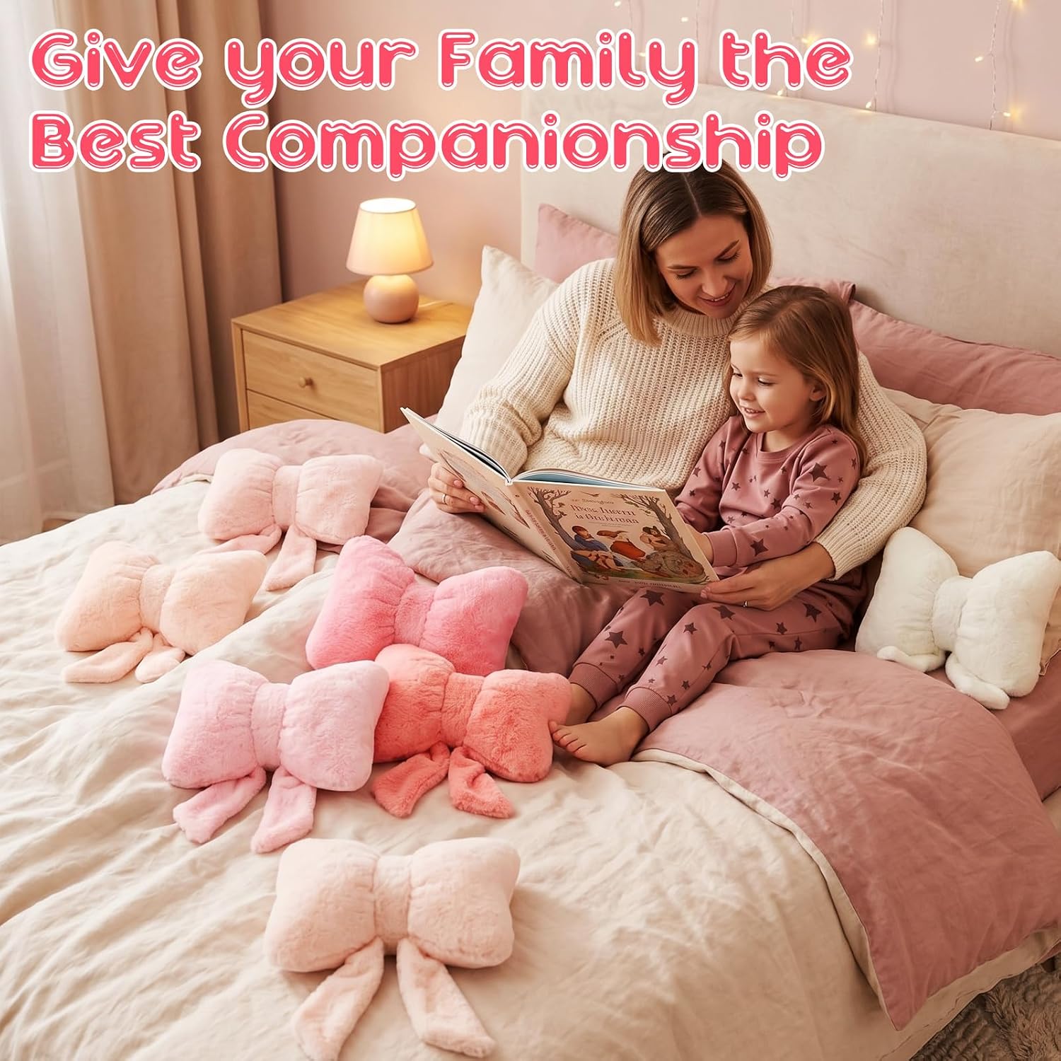 AceOrbit 10 Pcs Bow Pillows Bulk, 12x9 Inch Soft Bow Pillows Decorative for Bed Aesthetic Throw Pillow Small Coquette Bow-Shaped Plush Pillow for Couch Sofa Room Home Car Decor (Pink)