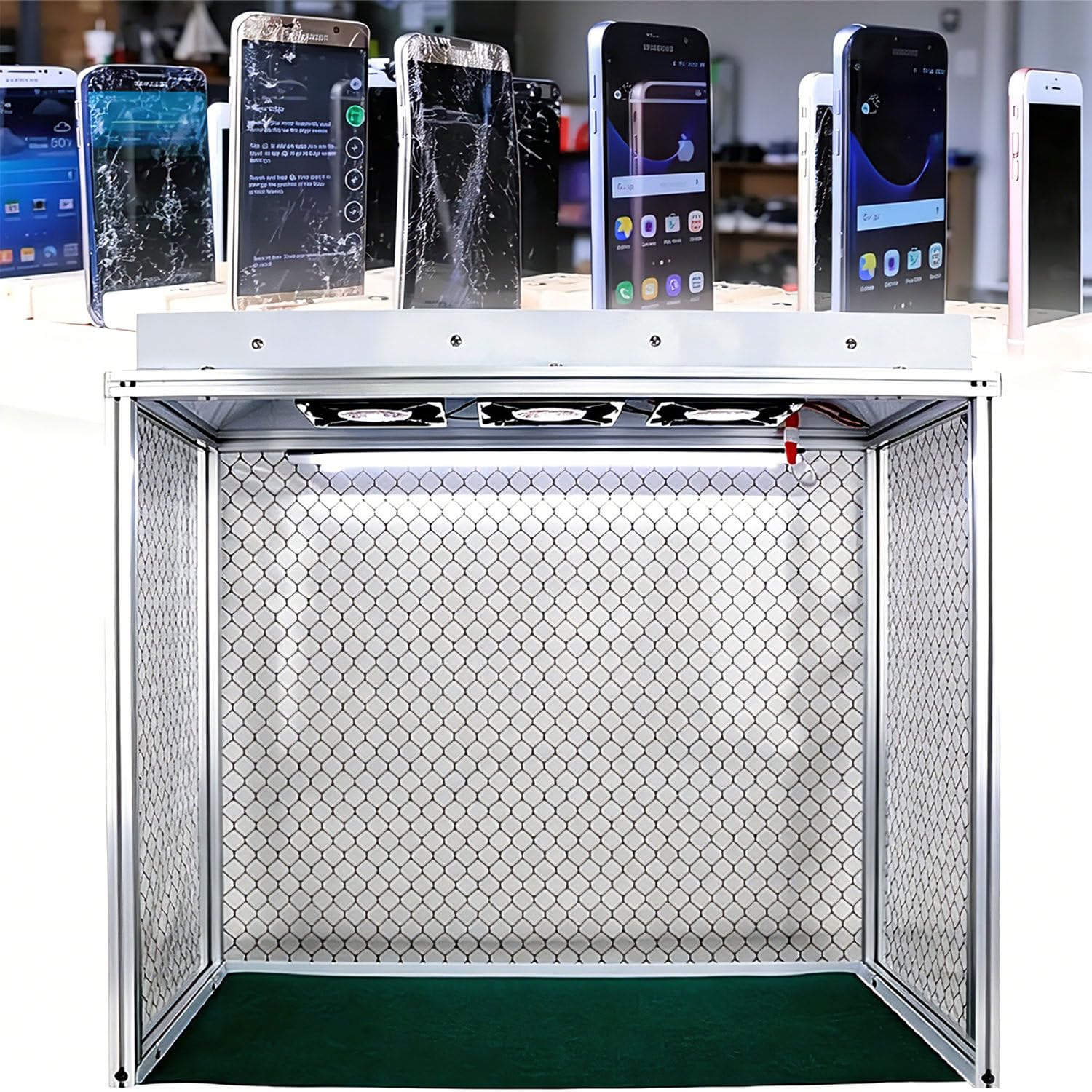 Campana de Flujo laminar con Triple Ventilador, Cabina de Flujo laminar Vertical, Campana de Flujo laminar Vertical de Aluminio con Filtro HE-PA H14, área de Trabajo de 26x12x20